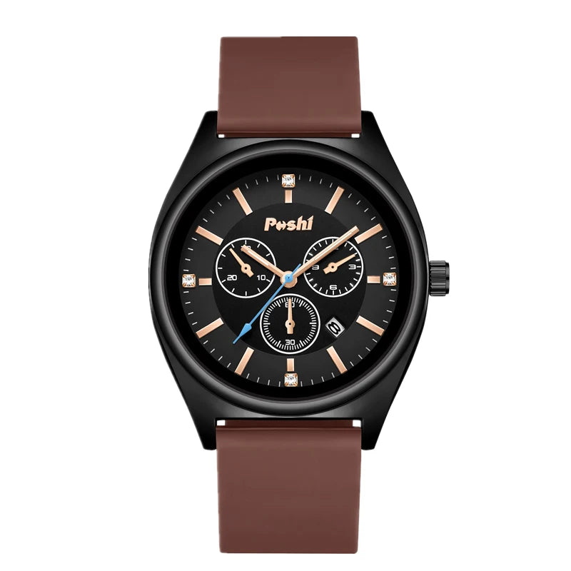 POSHI Fashion Women's Watches Luxury High Quality Silicone Strap