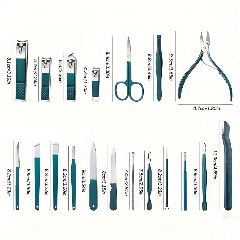 Professional 7/10/12/18 Piece Nail Care Kit Stainless Steel Manicure
