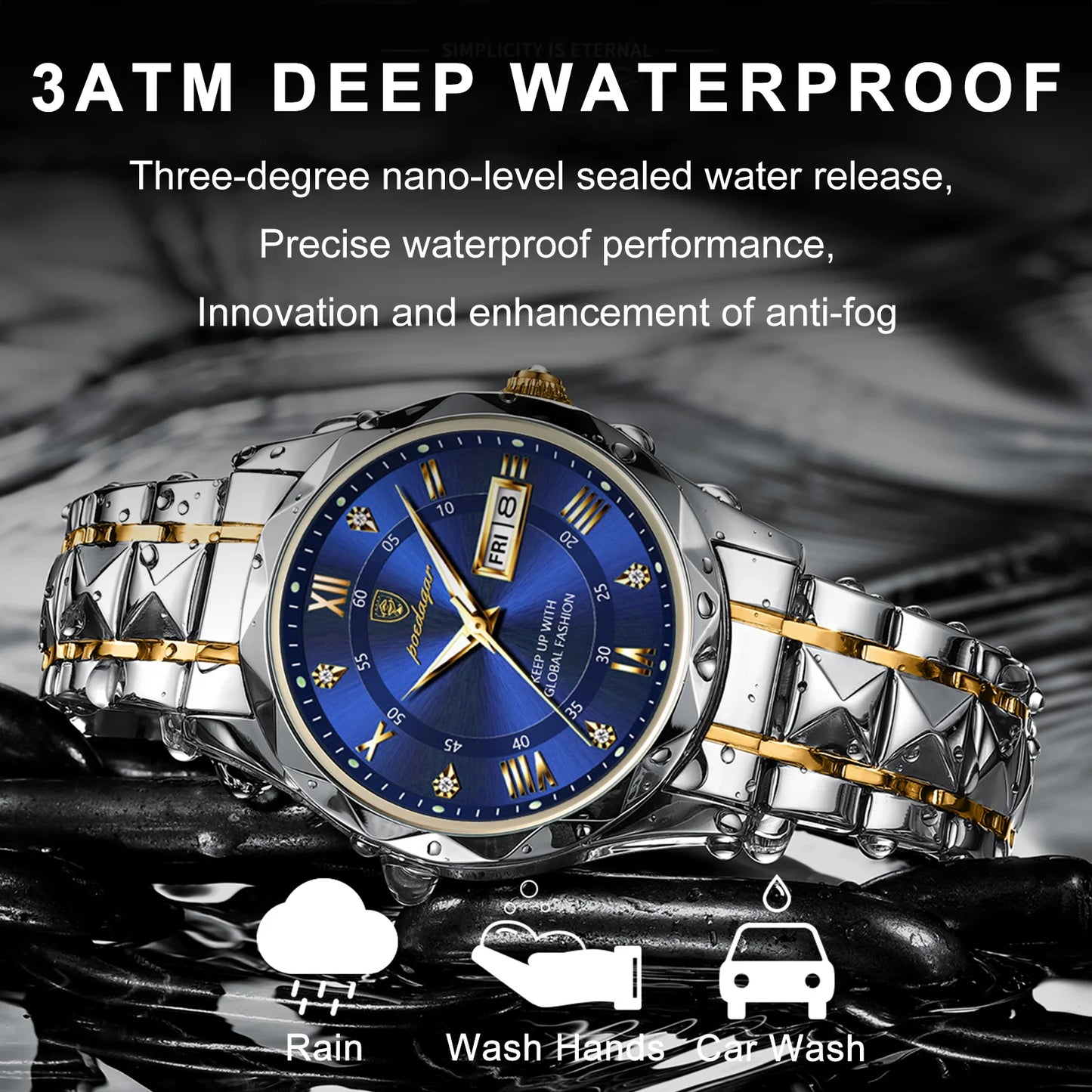 POEDAGAR Top Luxury Men Quartz Watch For Men Sports Waterproof