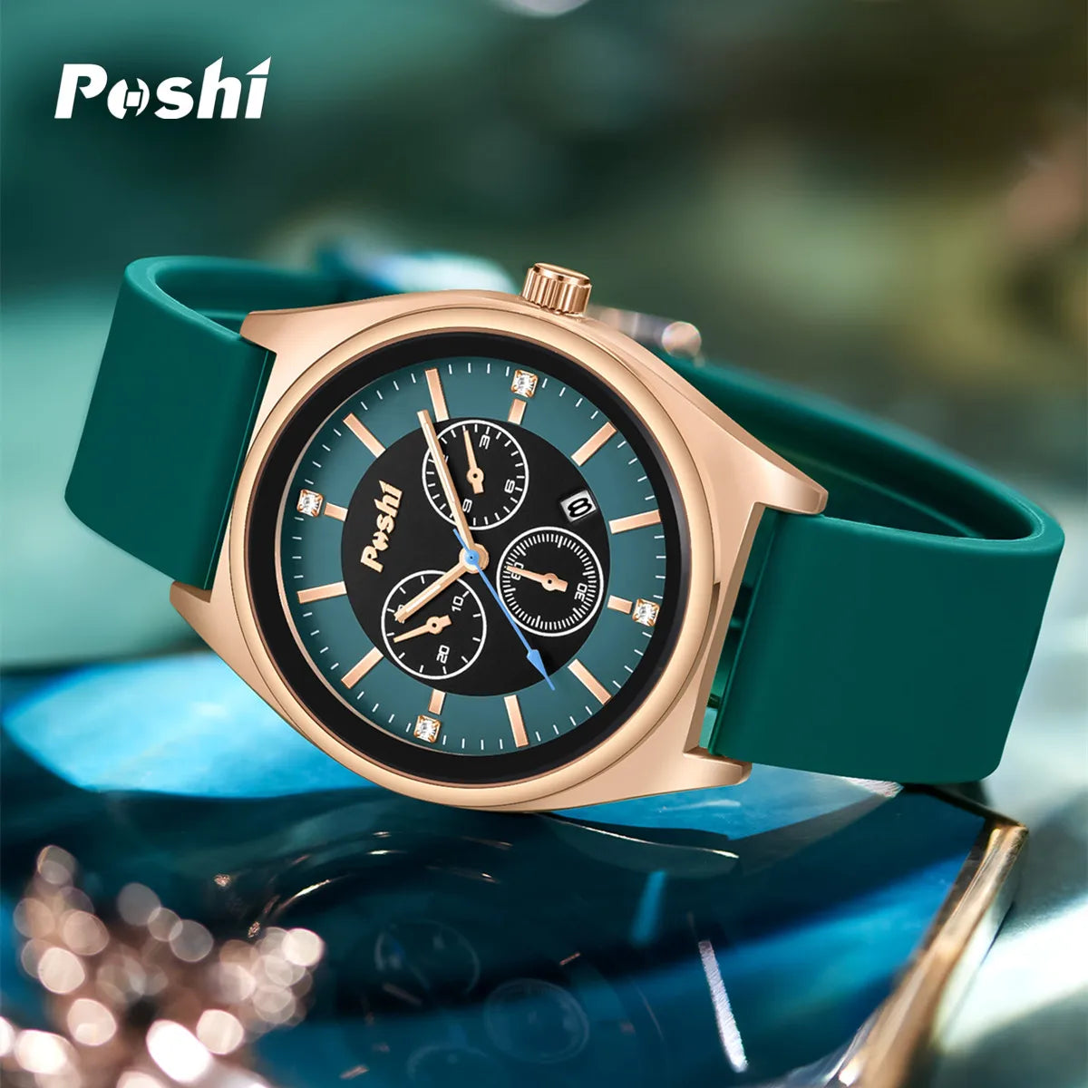 POSHI Fashion Women's Watches Luxury High Quality Silicone Strap