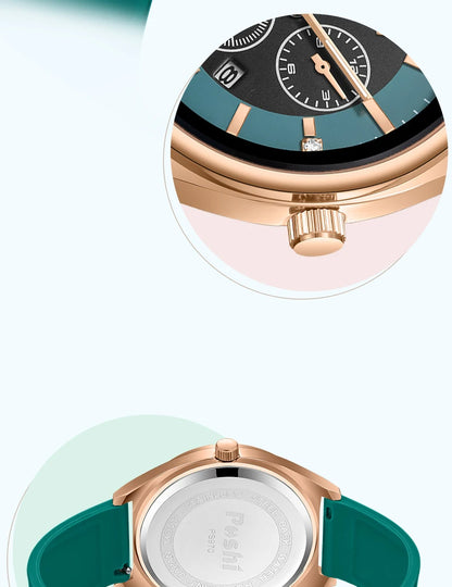 POSHI Fashion Women's Watches Luxury High Quality Silicone Strap
