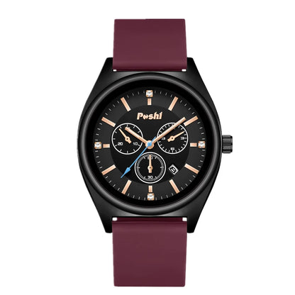 POSHI Fashion Women's Watches Luxury High Quality Silicone Strap