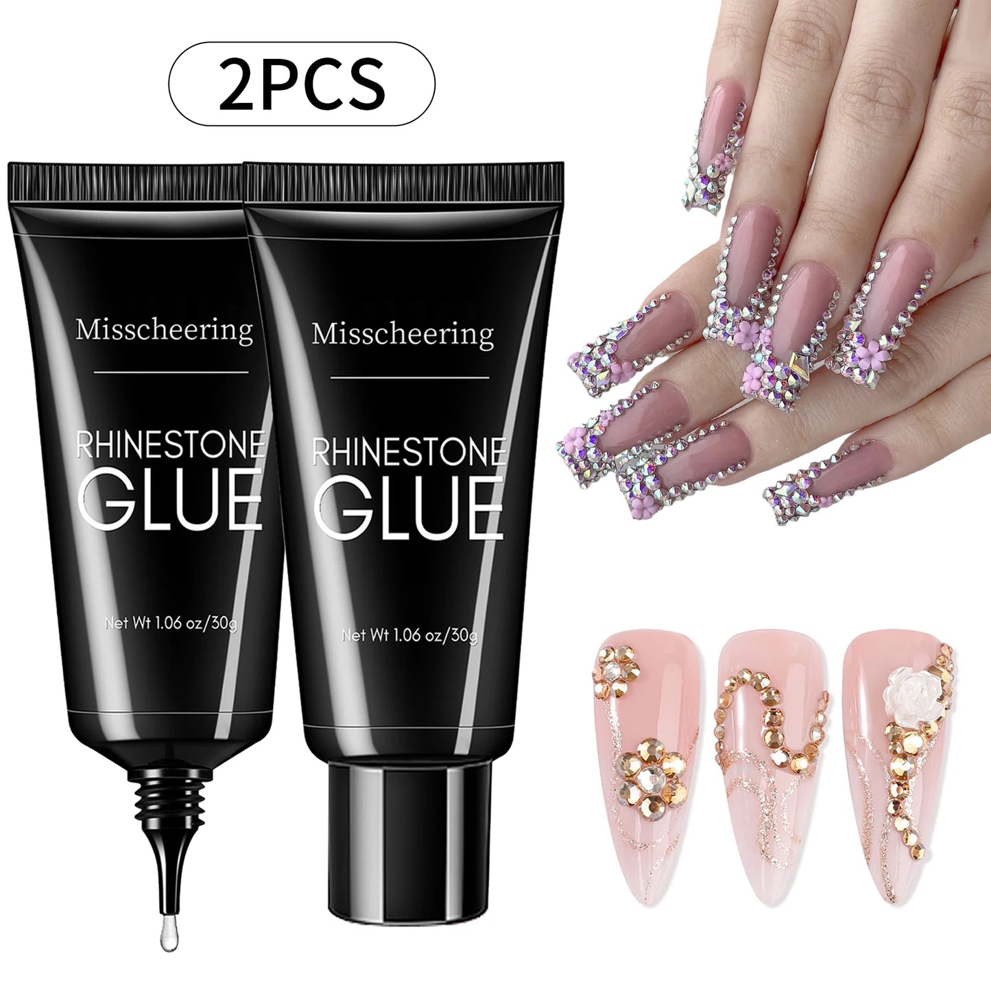 30g Nail Rhinestone Glue for Nails Super Strong Gel Nail Glue for Nail Charm
