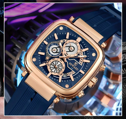 REWARD Men Watches Quartz Analog Waterproof  Silicone Strap Luxury Casual Watch for Men