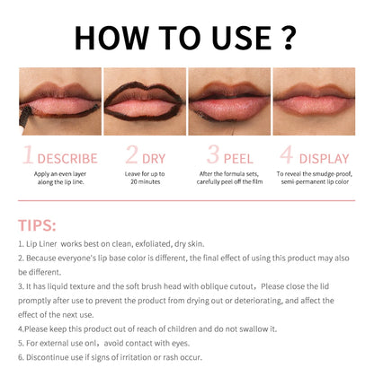 Waterproof Lip Liner Peel Off Tattoo Lipgloss Waterproof