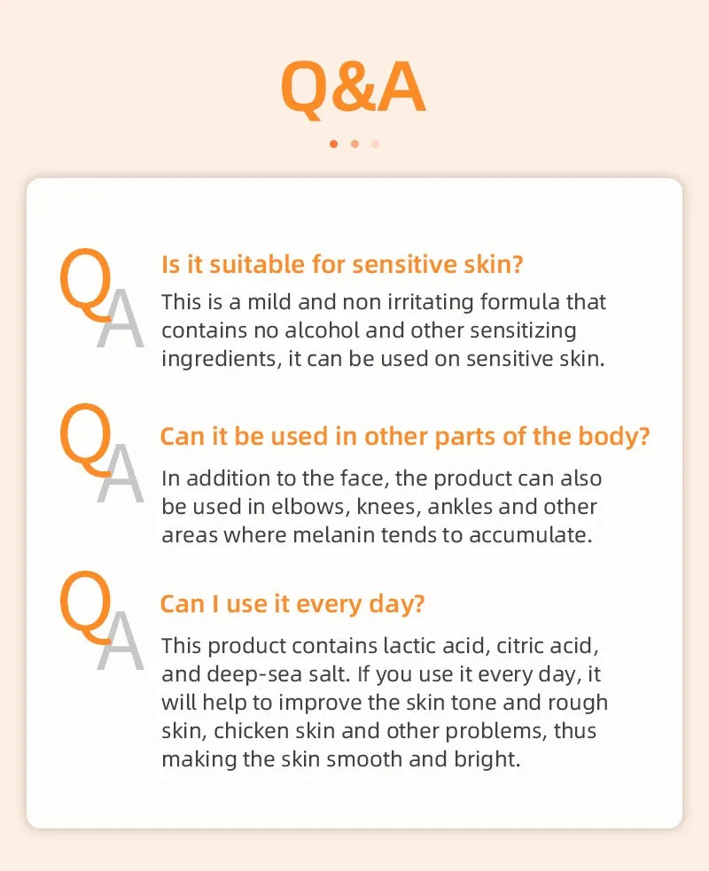 Orange Exfoliating Gel Dead Spot Remover Brighten Peeling 50g