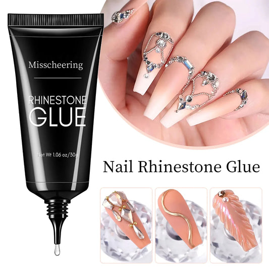 30g Nail Rhinestone Glue for Nails Super Strong Gel Nail Glue for Nail Charm