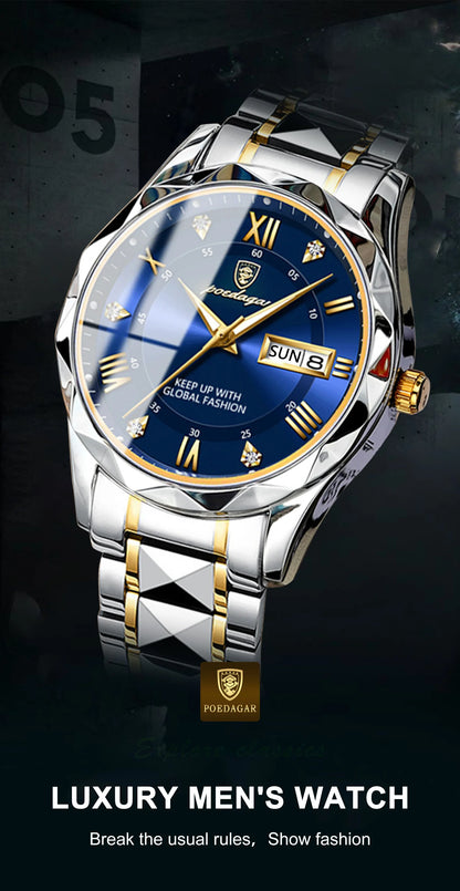 POEDAGAR Top Luxury Men Quartz Watch For Men Sports Waterproof