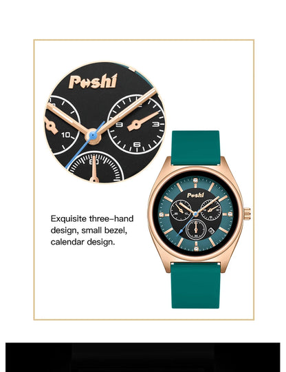 POSHI Fashion Women's Watches Luxury High Quality Silicone Strap