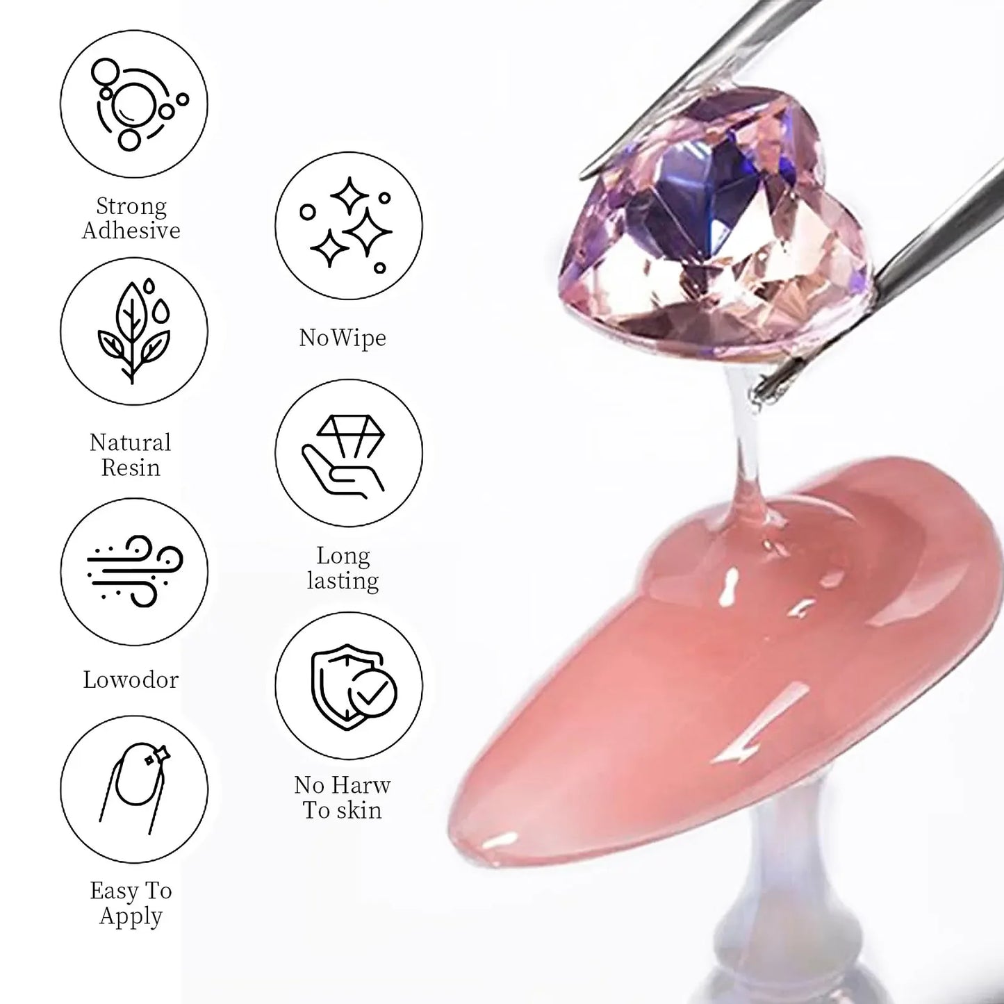30g Nail Rhinestone Glue for Nails Super Strong Gel Nail Glue for Nail Charm