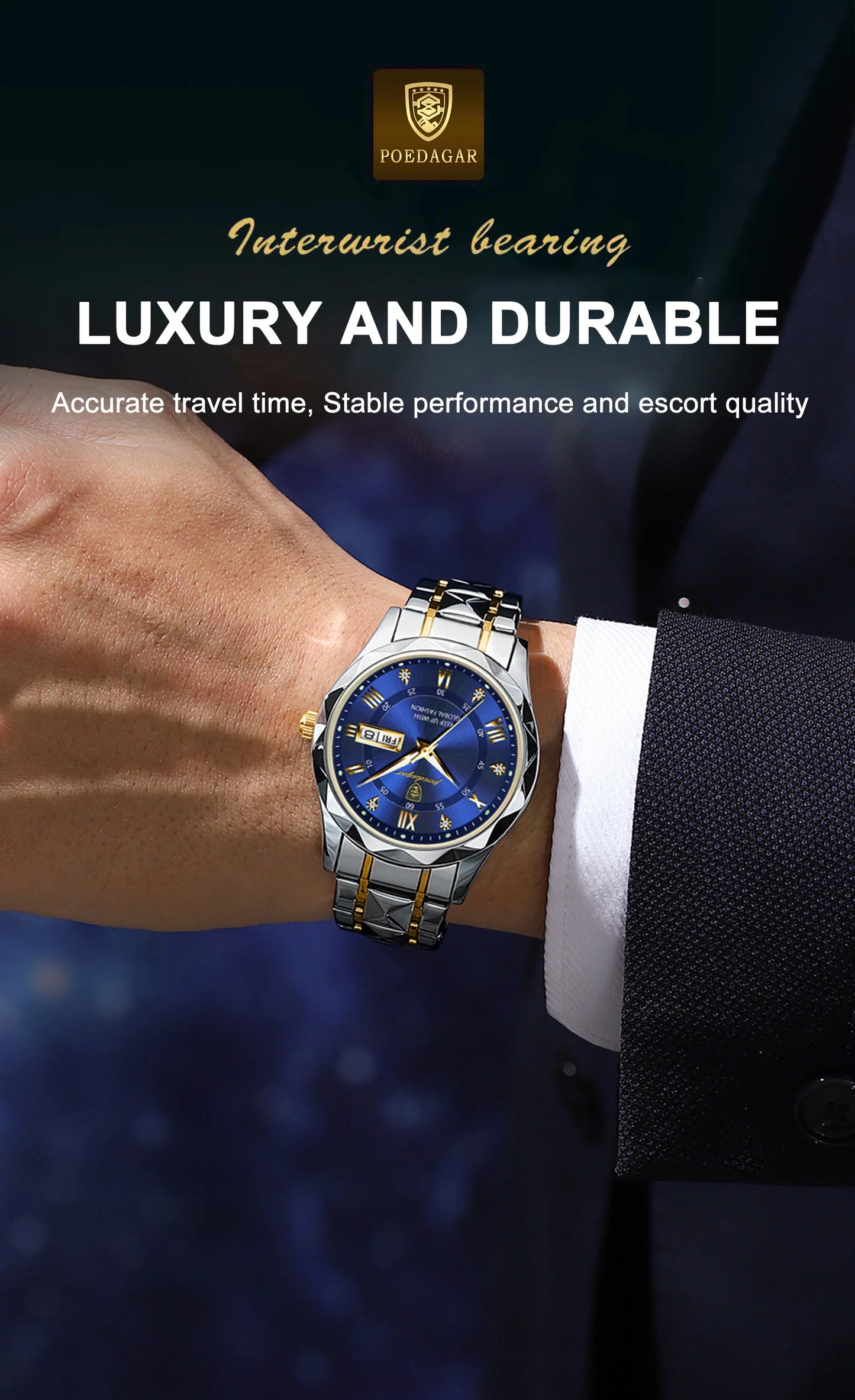 POEDAGAR Top Luxury Men Quartz Watch For Men Sports Waterproof
