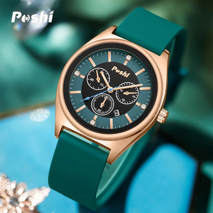 POSHI Fashion Women's Watches Luxury High Quality Silicone Strap