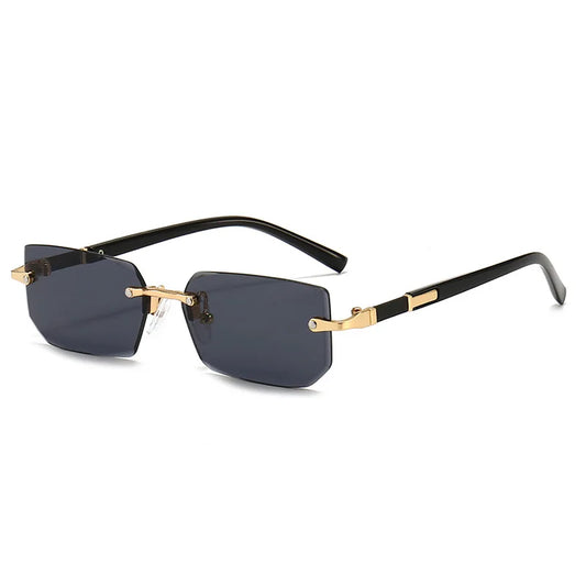 Rimless Sunglasses Rectangle Fashion Popular Women Men