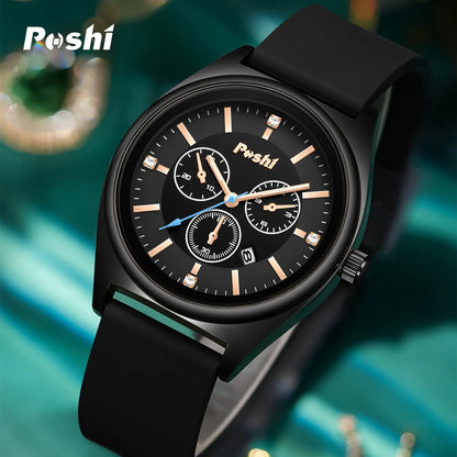 POSHI Fashion Women's Watches Luxury High Quality Silicone Strap